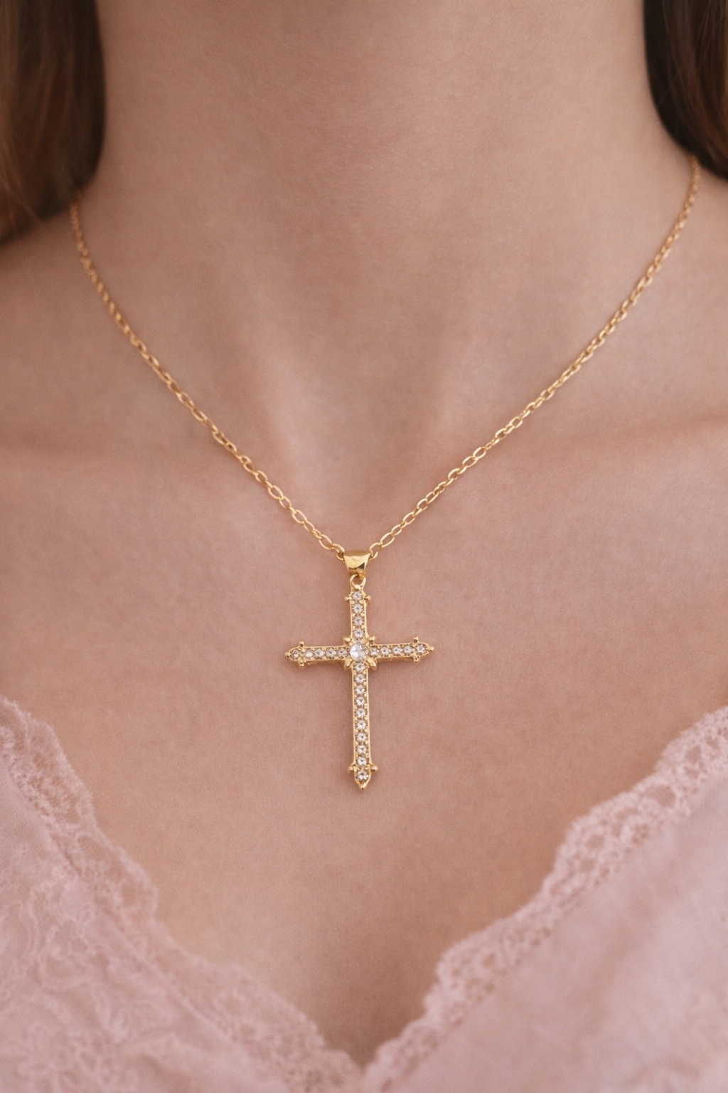 Blush Cross - Necklace